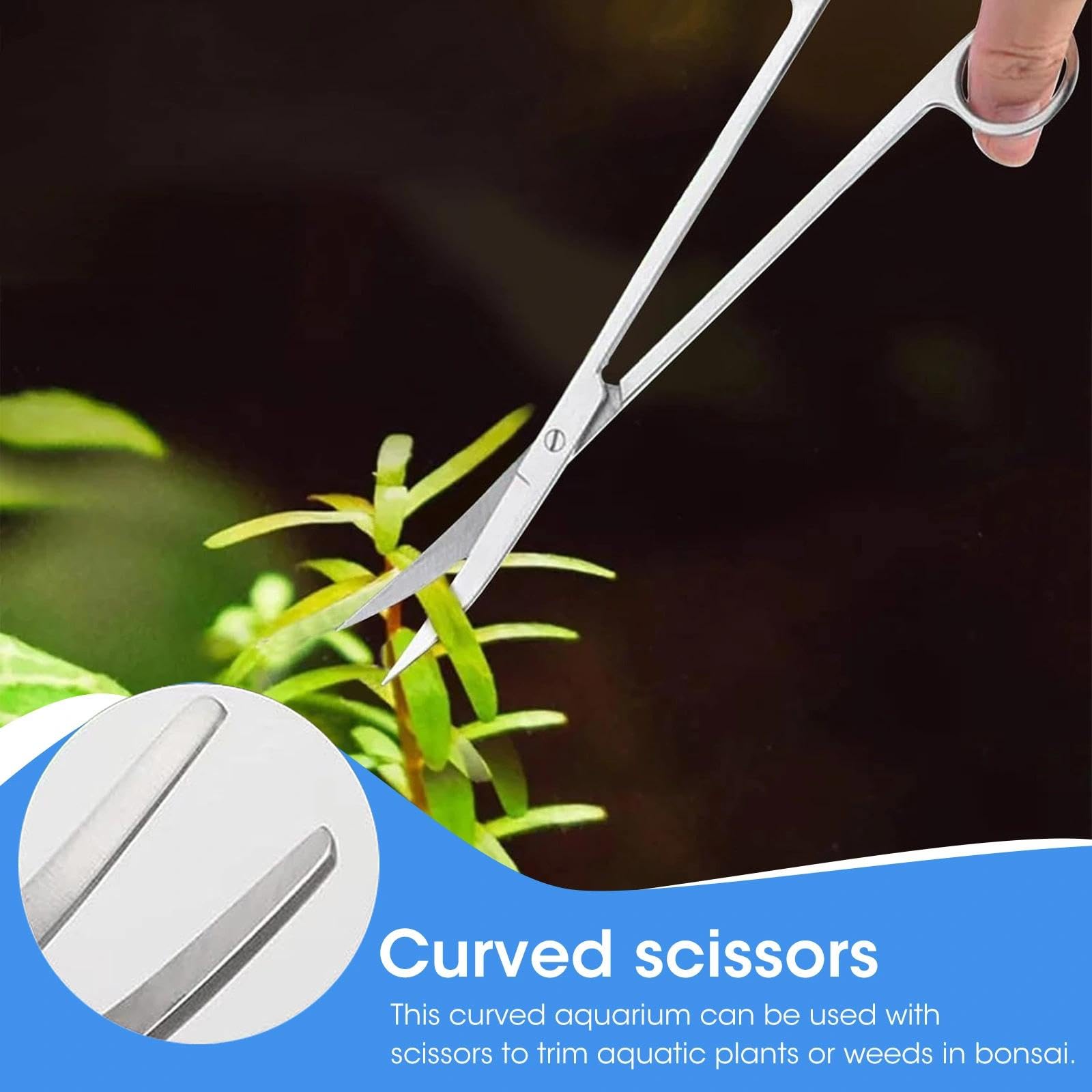 4 en 1 Aquarium Aquascaping Kit Outils D'Aquarium en Acier Inoxydable avec Pince Ciseaux Spatule pour Entretien et Nettoyage Plantes Aquatiques Aquascaping