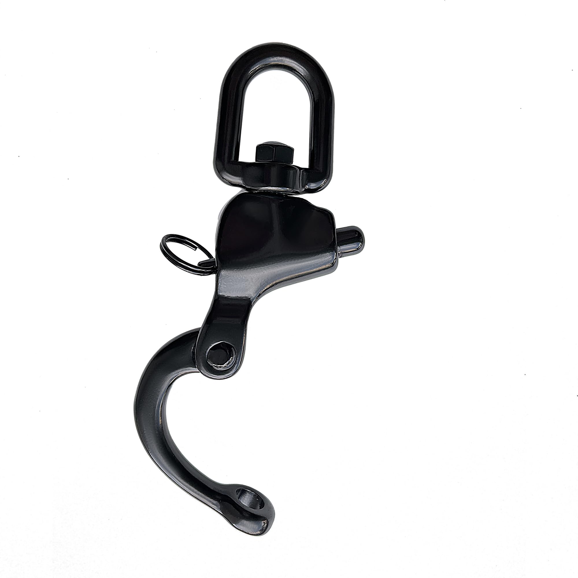Grillete giratorio de acero inoxidable 316, grillete de liberación rápida de 124 mm, aparejo de vela, clip de máscara SCBA, grillete de driza Spinnaker, color negro