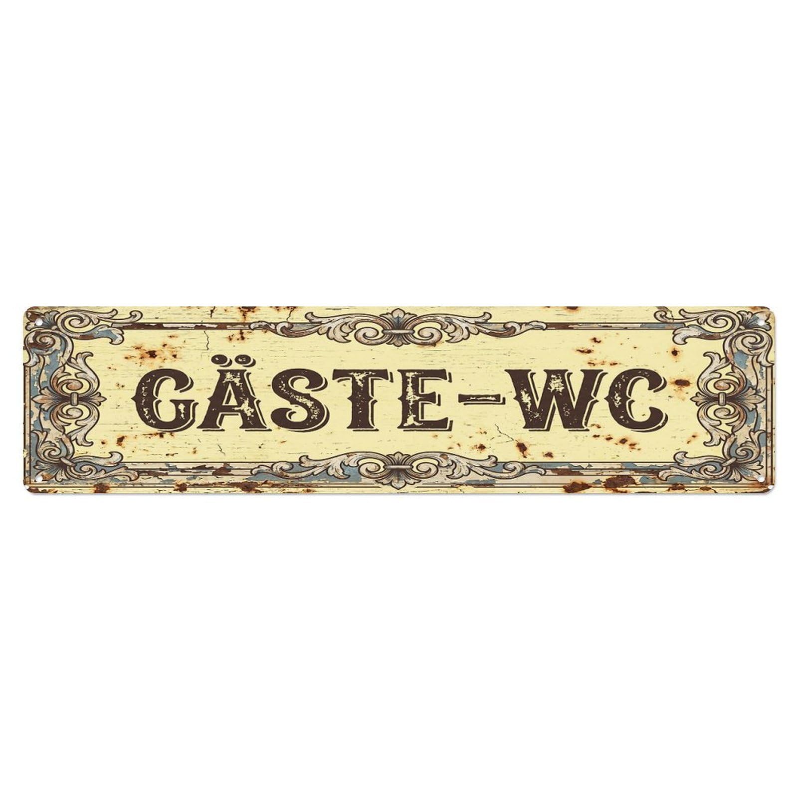 Shabby Charming Pub Lavatory 2 Toilet(WC) Door Metal Tin Sign Plaque Wall Decor for Cafe, Club Bar, Office, Home Garden Metal Poster 4x16Inch