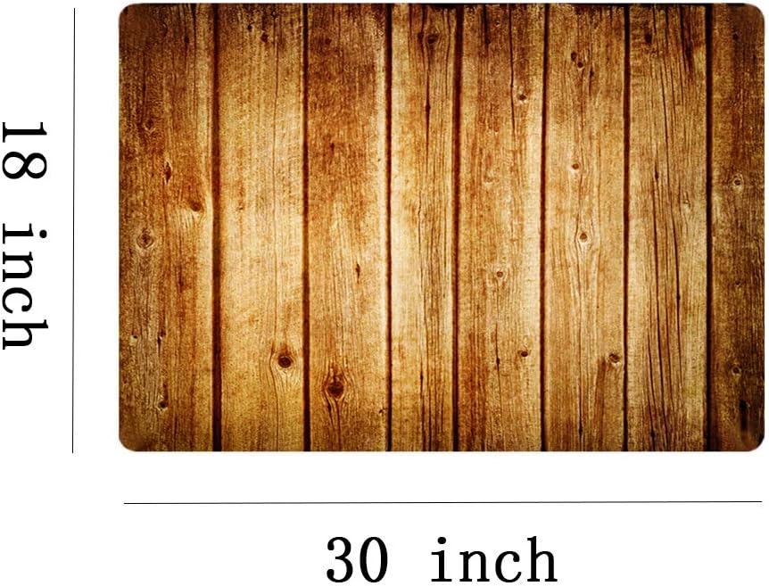 Front Door Mat Indoor Welcome Rustic Old Barn Wood Doormat Non Slip Carpet Flannel Rug for Bathroom Kitchen Bedroom Floor,18"x30"(Wood Board)