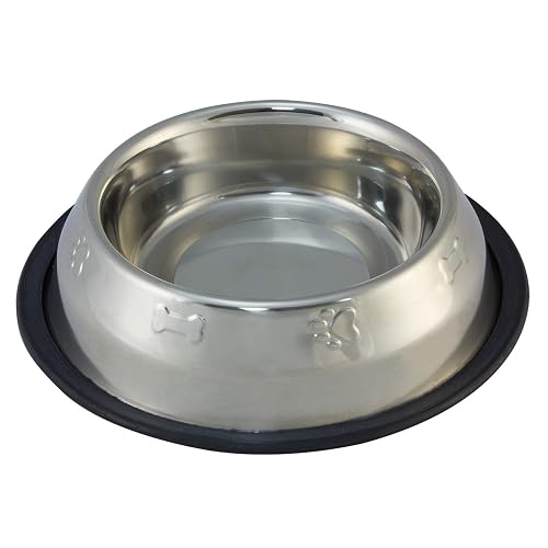 Arquivet Comedero Perro Gato Mascotas - Inoxidable Antideslizante Decorado - 900 ml / 25 cm