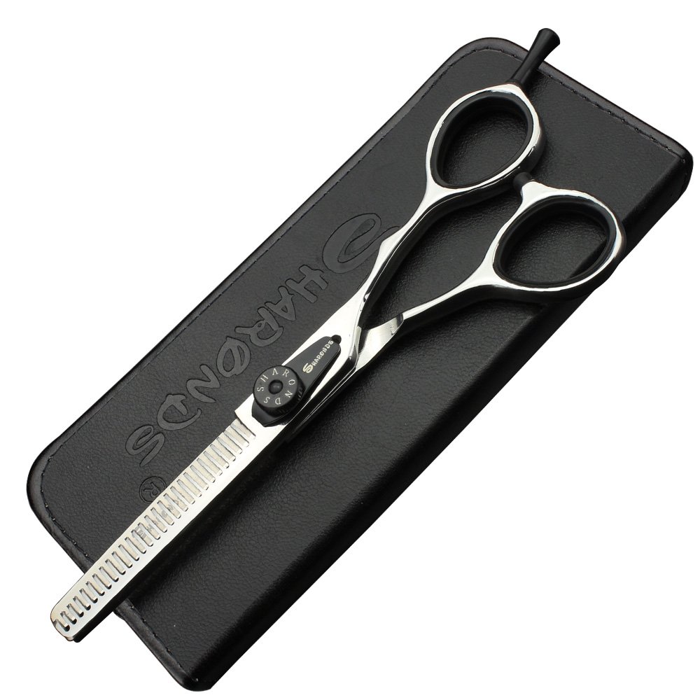 Sharonds Silver 5.5 Inch Japan 440C Laser Cutting Professional Hairdressing Hair Stylist Hair Trim And Hair Sparse Scissors (Thining Scissors)