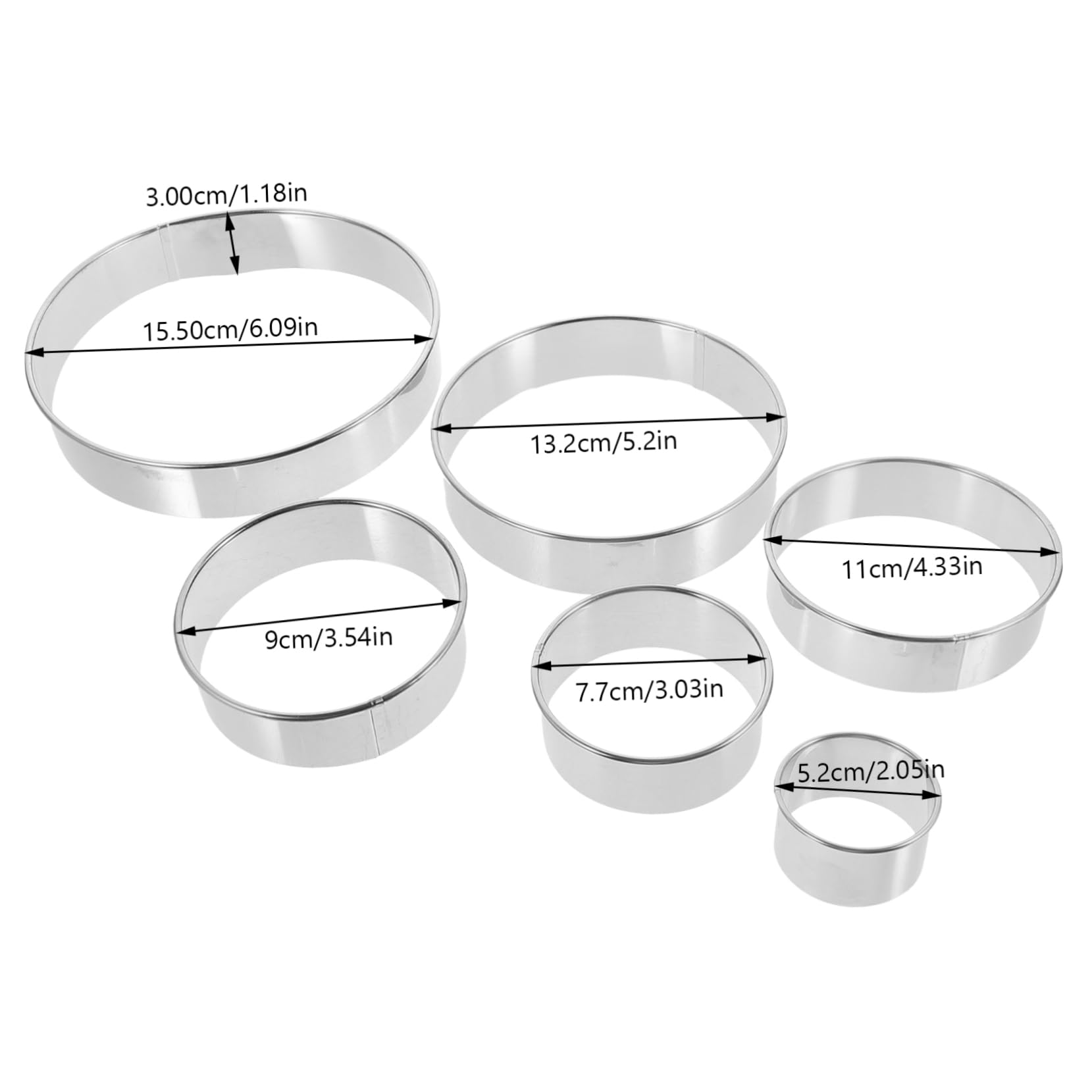 STOBAZA 6pc Large Dumpling Maker Set Stainless Steel Baozi Press Easy to Use Perfect for Home Kitchen