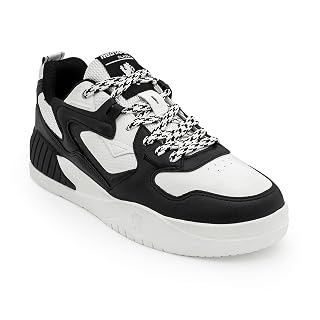Red Tape Lifestyle Sneaker Shoes for Men | Classic Rounded Toe, Soothing Insole & Impact-Resistant Comfort White/Black