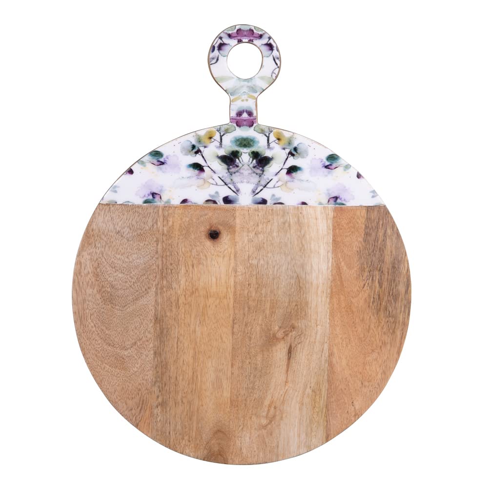 Planche à découper ronde Garden 30,5 cm en bois noble de Table Passion