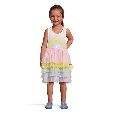 Lola and The Boys 3D Rainbow White Tank Top Dress (Toddler/Little Kid/Big Kid) Girl