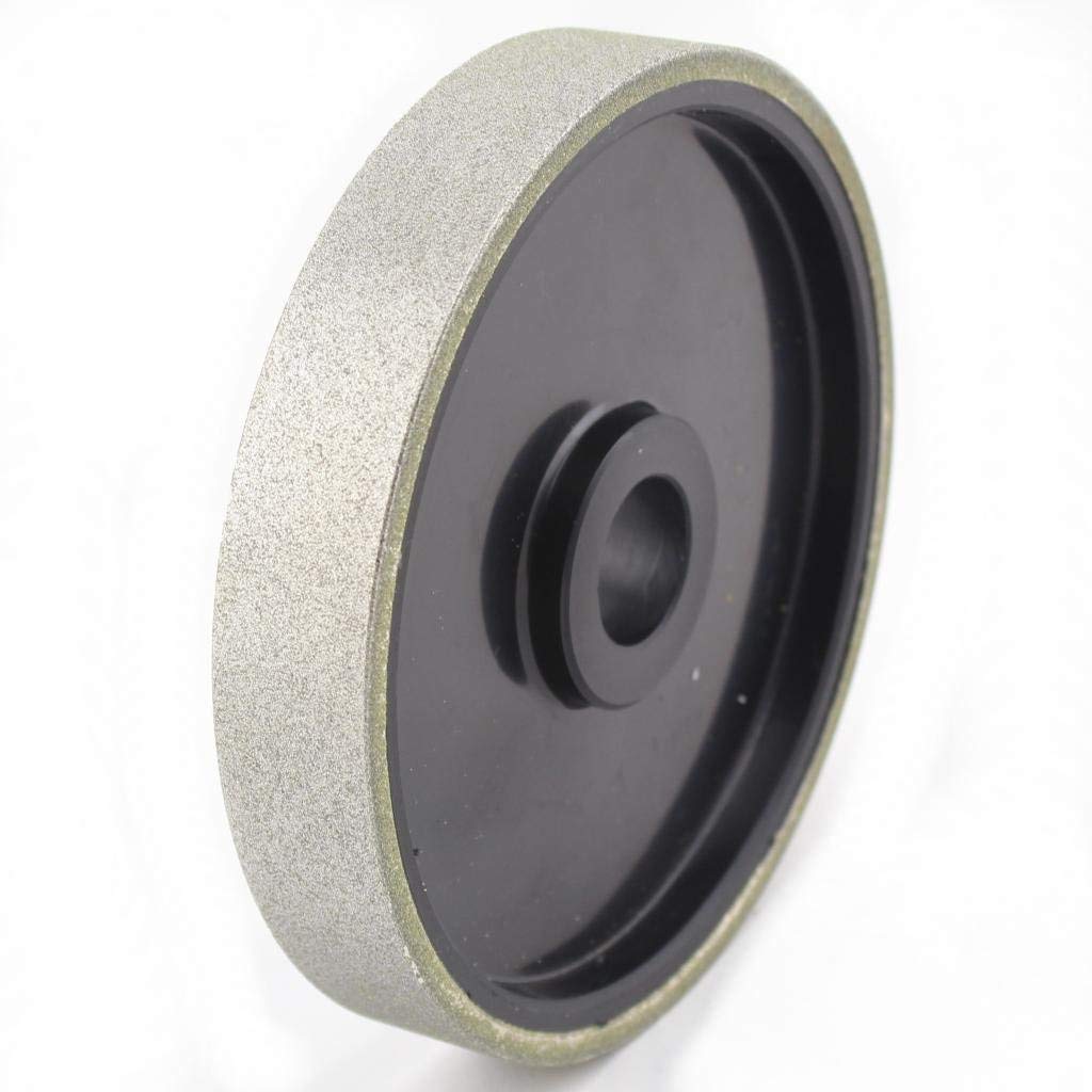 Drilax 6 Inch 60 Grit Diamond Cabbing Grinding Wheel | 1" Width, 1" Arbor (Reducers Incl.) | for Aggressive Shaping, Rough Cabochons, Fast Material Removal