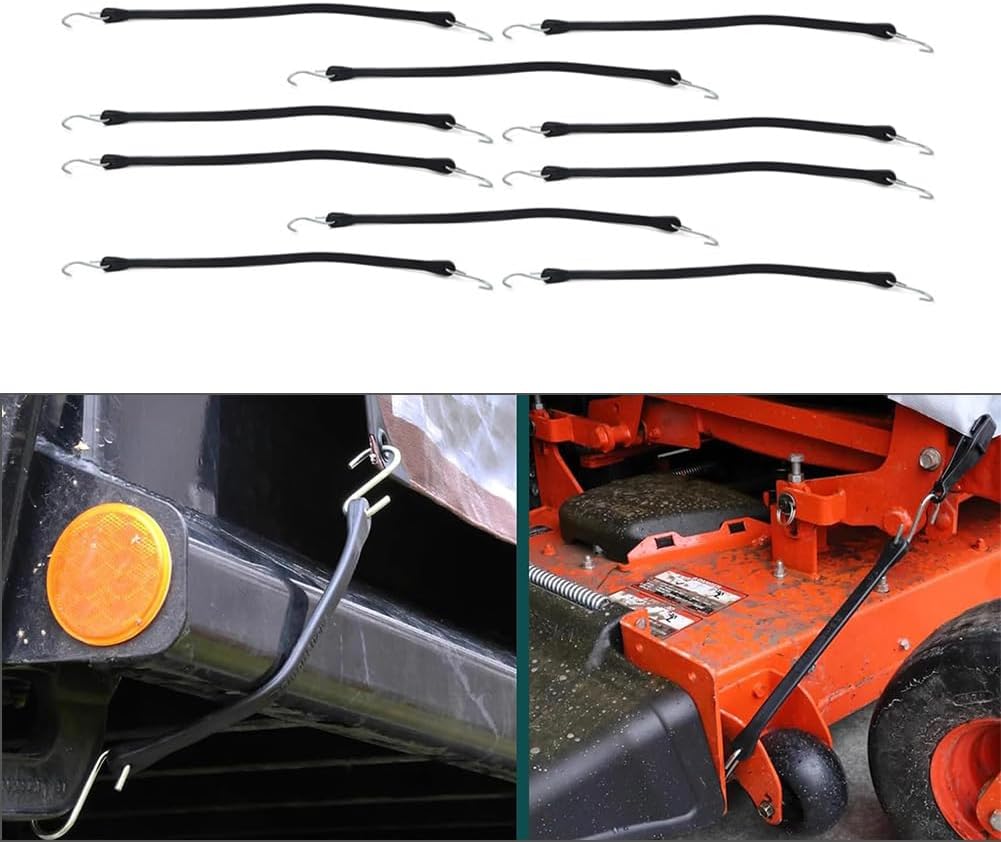 Cnwaga3 10Pcs 21" Outdoor Straps Tie Down Tarp Bungee Cords With Hooks Rubber Black For Trailers, Boat, Buses, Mobile-Homes, Cargo Haulers