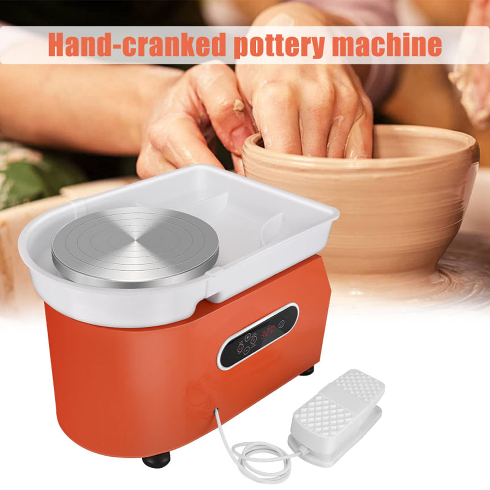 Utensili elettrici per tornio per Ceramica, con Schermo LCD 25 cm 250 W Articoli in Argilla per Lavoro con Ruota elettrica in Ceramica, Macchina Artigianale Fai-da-Te,250W