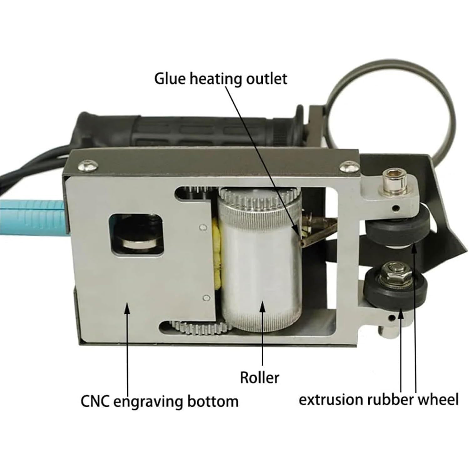Macchina automatica per cucire impiallacciatura 60 W, strumento portatile per patchwork cicloide in acciaio inossidabile per la lavorazione del legno e la riparazione domestica