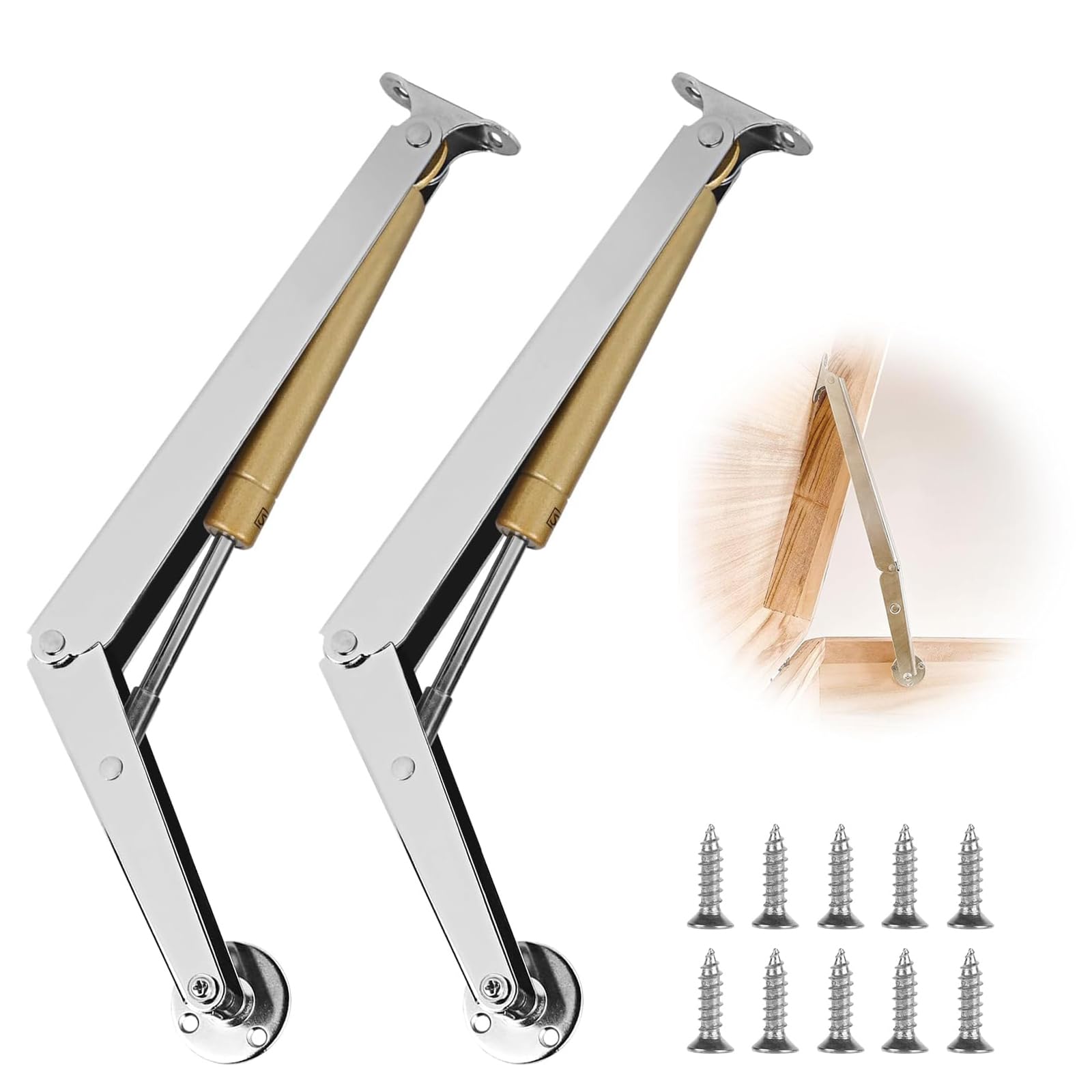 2 Pièces Support de Tatami Charnière, Tatami Vérins à Gaz, Vérins Charnières de Support, Une Forte Résistance, pour Rabats, Tatami, Armoire, Coffre à Jouets, 200 n, Tendre sur environ 30 cm