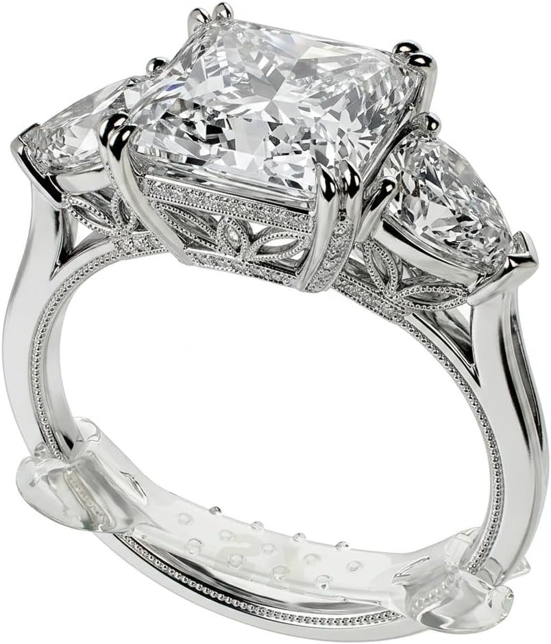 Chrome Cherry KnuckleFit Ring Size Adjuster for Loose Rings – Invisible Clear Ring Sizer Set with Memory-Fit Technology – Secure Comfort Fit for Engagement Rings, Wedding Bands & Fashion Rings