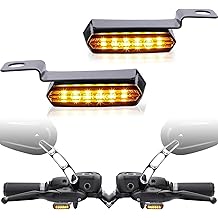 Motorcycle Sequential LED Turn Signals, Chrome Flowing Handlebar Marker Light Motorcycle Mini Blinkers Compatible with Harley Dyna Sportster 883 XL1200 Road King Softail