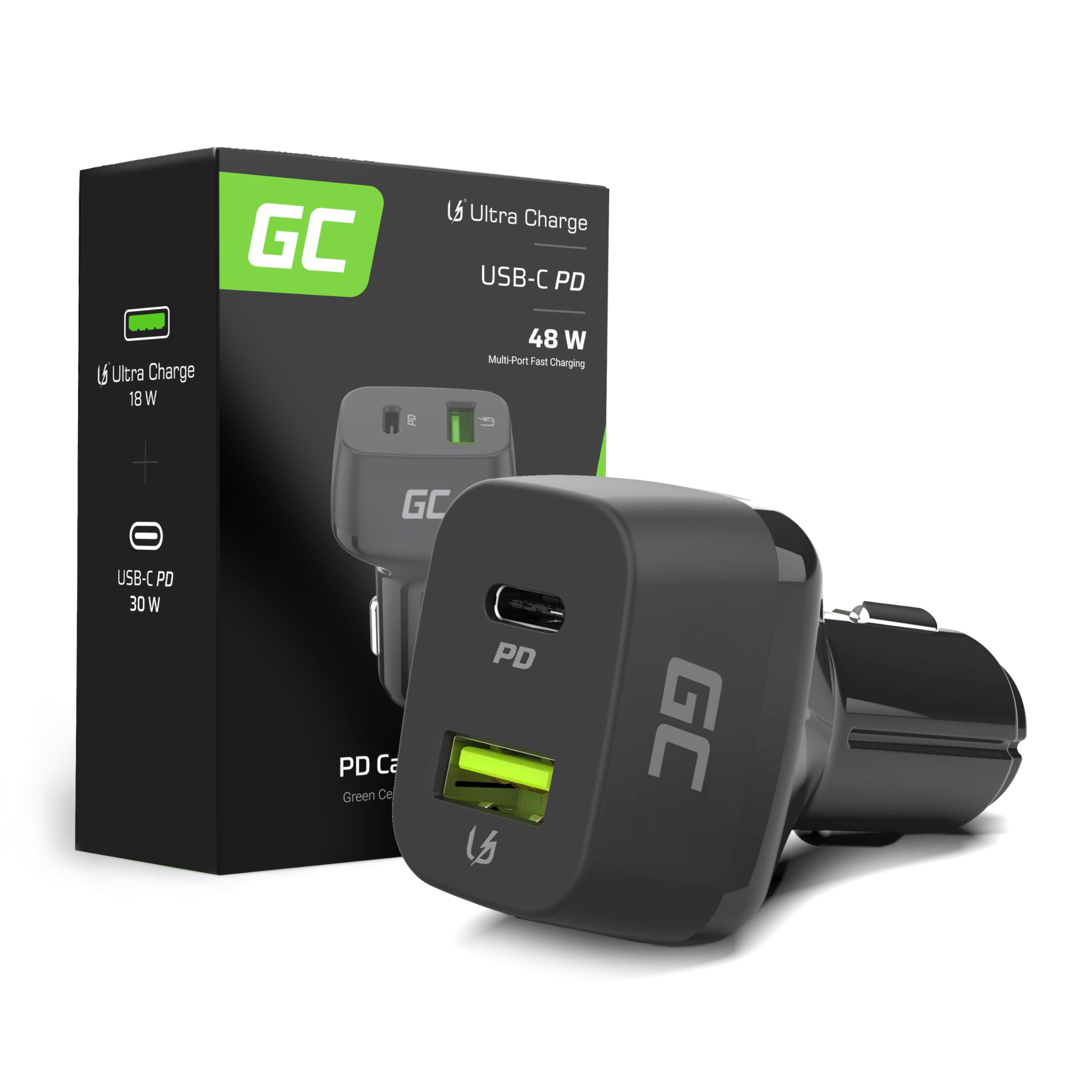 Ładowarka samochodowa GreenCell 1 x USB-C Power Delivery 1x USB3.0 Quick Charge C
