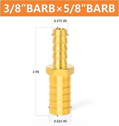 Miniatura 30 de GASHER 2 piezas de latón manguera de púas de manguera, accesorio de manguera de 3 vías (3/4 pulgadas x 3/4 pulgadas x 3/4 pulgadas x 3/4 pulgadas)