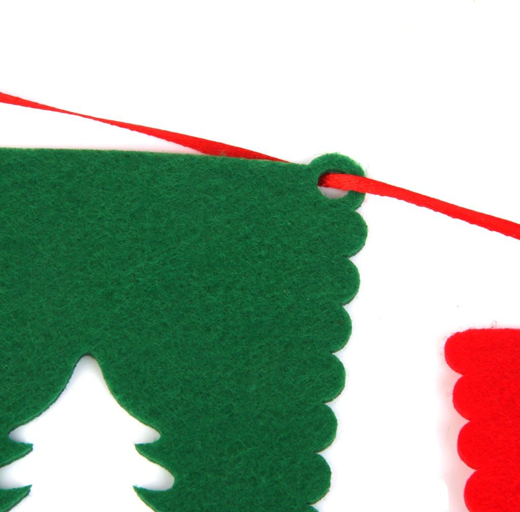 Christmas Banner Xmas Stockings Party Decor with Sign Cards and Bunting Garland