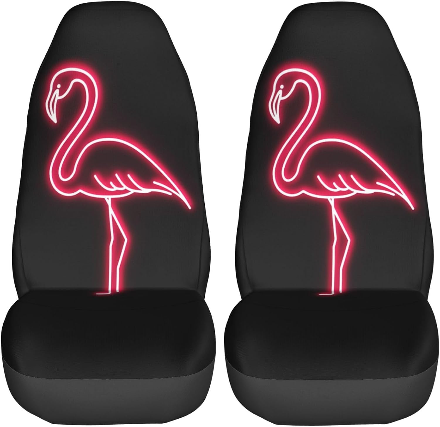 KiuLoam Pink Flamingo Animal Car Seat Covers for Women Girls, 2 Pcs Universal Fit Front Auto Seat Cover Protector for Vehicle Sedan SUV and Truck