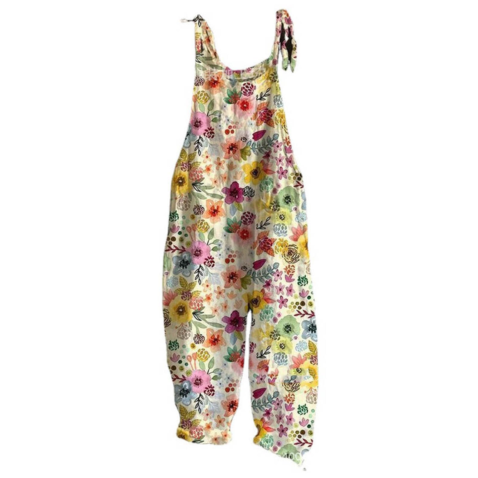 Salopette Donna Jeans Casual da Casa con Tasche Laterale Overall Tinta Unita Bretelle Vintage Gamba Dritta per Il Tempo Libero Taglie Grandi Senza Maniche Salopette con Tasche