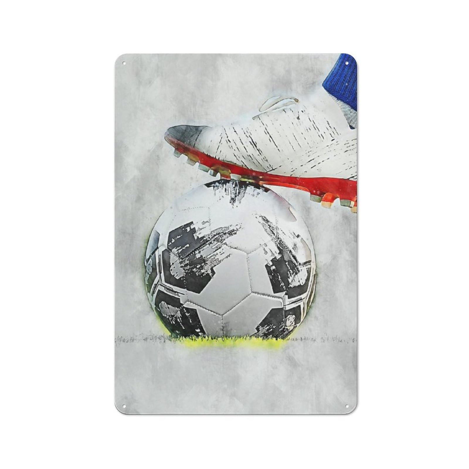 Junmoney Style-5 Football 5 Vintage Tin Sign 30X20cm, Rustic Bistro Wall Plaque For Coffee Bar, Kitchen, Bistro Or Tea Corner