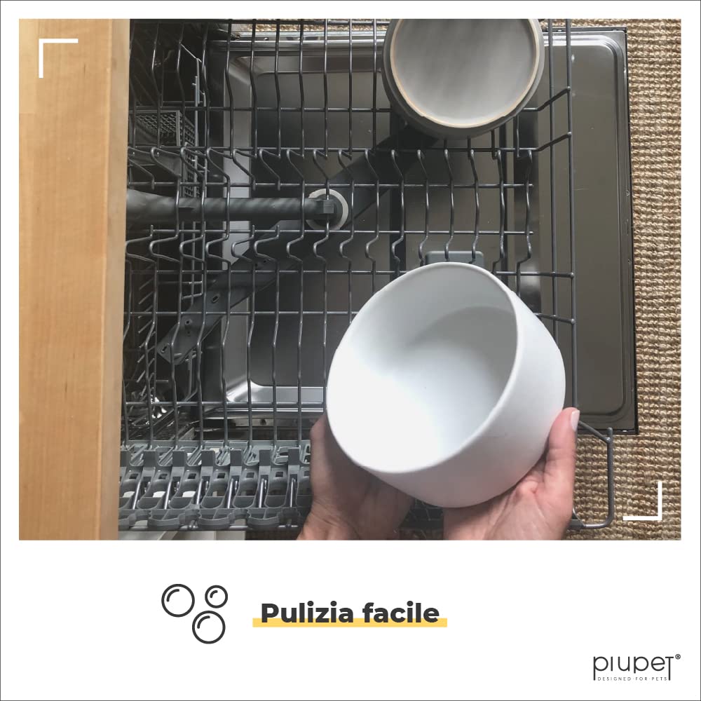 PiuPet® Ciotole per Cani I 2x850ml I Lavabile in Lavastoviglie I Ciottola per Gatti I Ciotole Rialzate Cane e Gatto