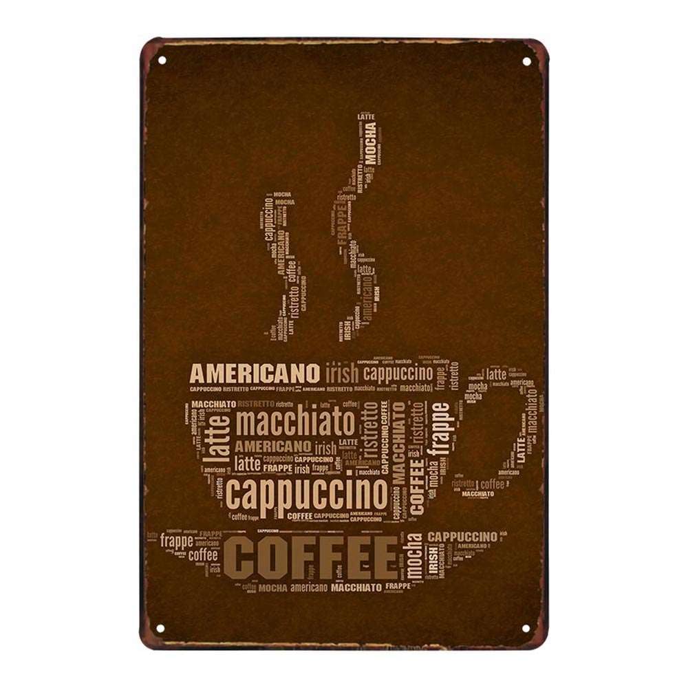 ABCDEFG 4 letreros de metal retro para decoración de pared, para el hogar, bar, cafetería, garaje, pub y cueva de hombre, 4 piezas