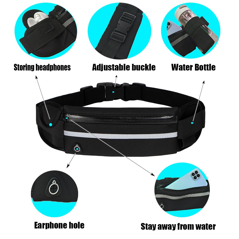 Cinturón para correr, para hombres y mujeres, elástico para todos los tamaños de teléfonos, bolsa de cintura deportiva, riñonera de soporte, bolsa móvil impermeable para correr, compatible con iPhone 4
