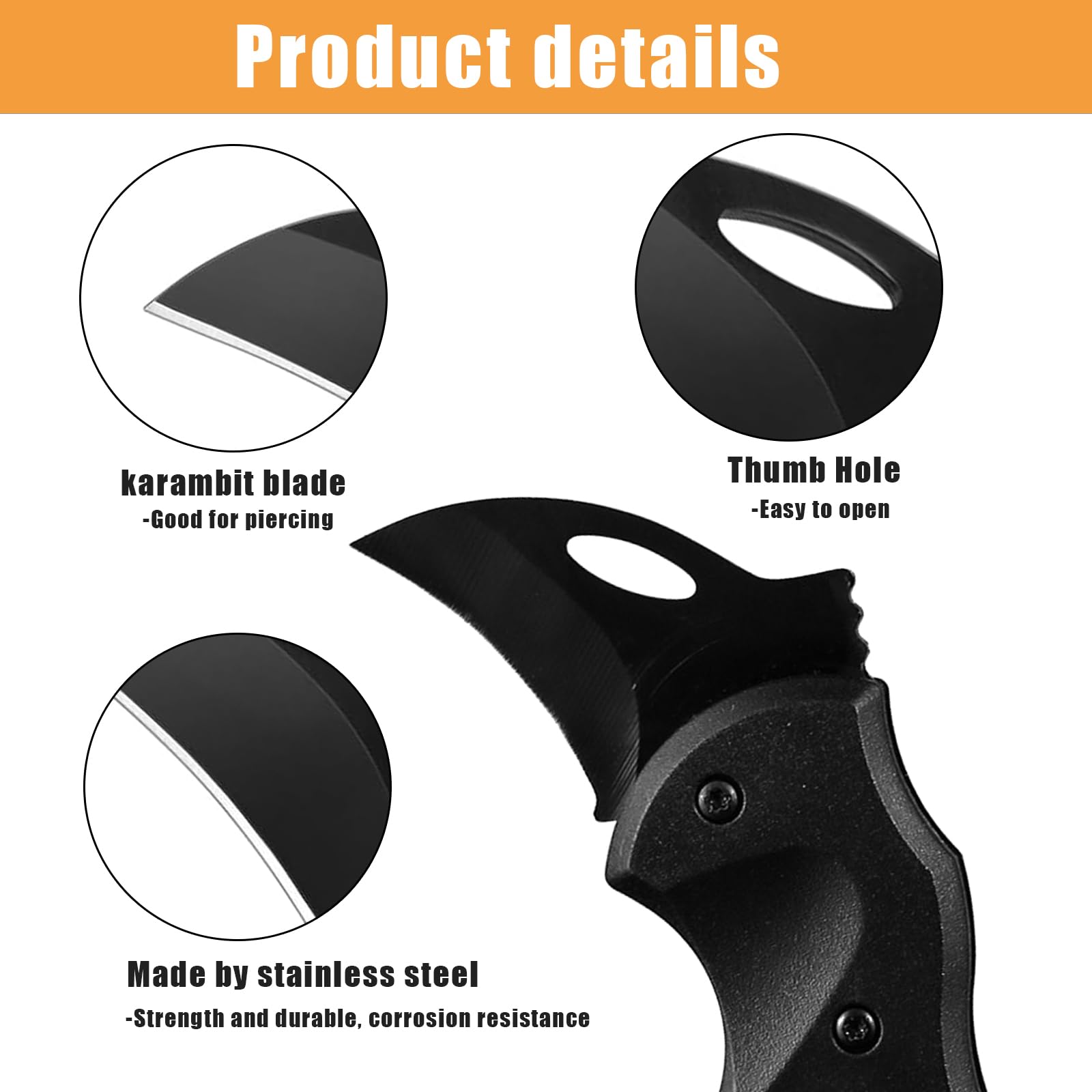 Kreomitxt Small Folding Pocket Knife for Men, EDC Knife with Carabiner Design and Stainless Steel Blade, Mini Knives Gadgets Box Cutter for Everyday Carry, Gift for Men (2)