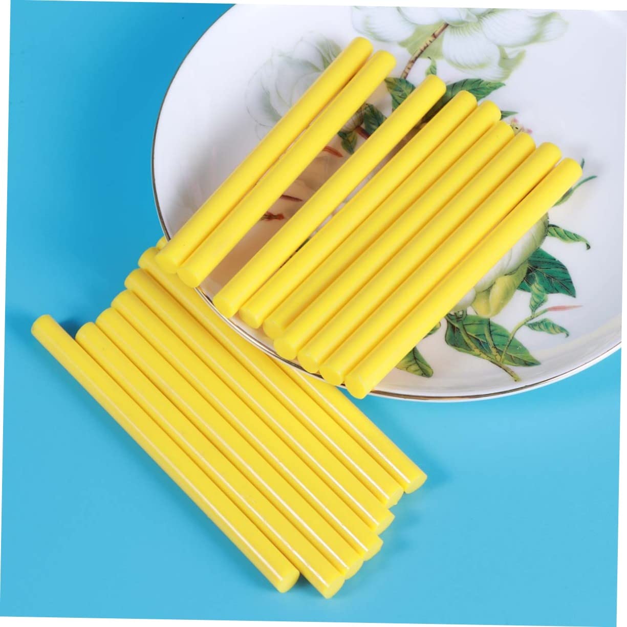TIDTALEO 20Pcs Colorful Hot Melt Glue Sticks Yellow Adhesive Rods for All Purpose DIY Craft for Art Projects Safe and Odor for Bonding Plastics