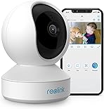Reolink WLAN IP Kamera Indoor Schwenkbar, 2K 3MP Hund Haustier Kamera Babyphone, 2,4 GHz WLAN Überwachungskamera Innen, Zwei-Wege-Audio, Baby Monitor mit Personen-/Haustiererkennung, E1
