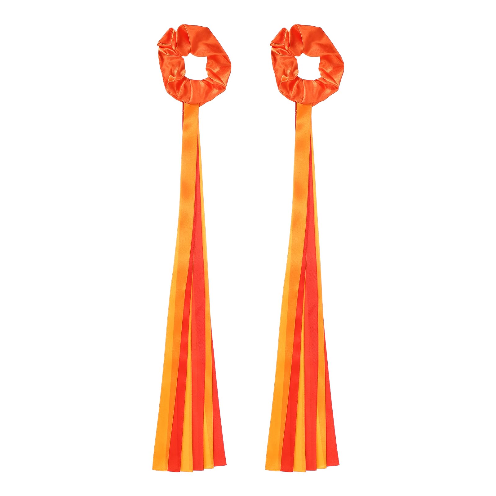 YELARXI Rainbow Dance Ribbons, Rhythm Wrist Streamers Hand Held 20", 2 Pcs Polyester Red/Orange - Fitting for (Christmas/Valentines/Dancing/Gymnastics/Birthday/Party) — image 1