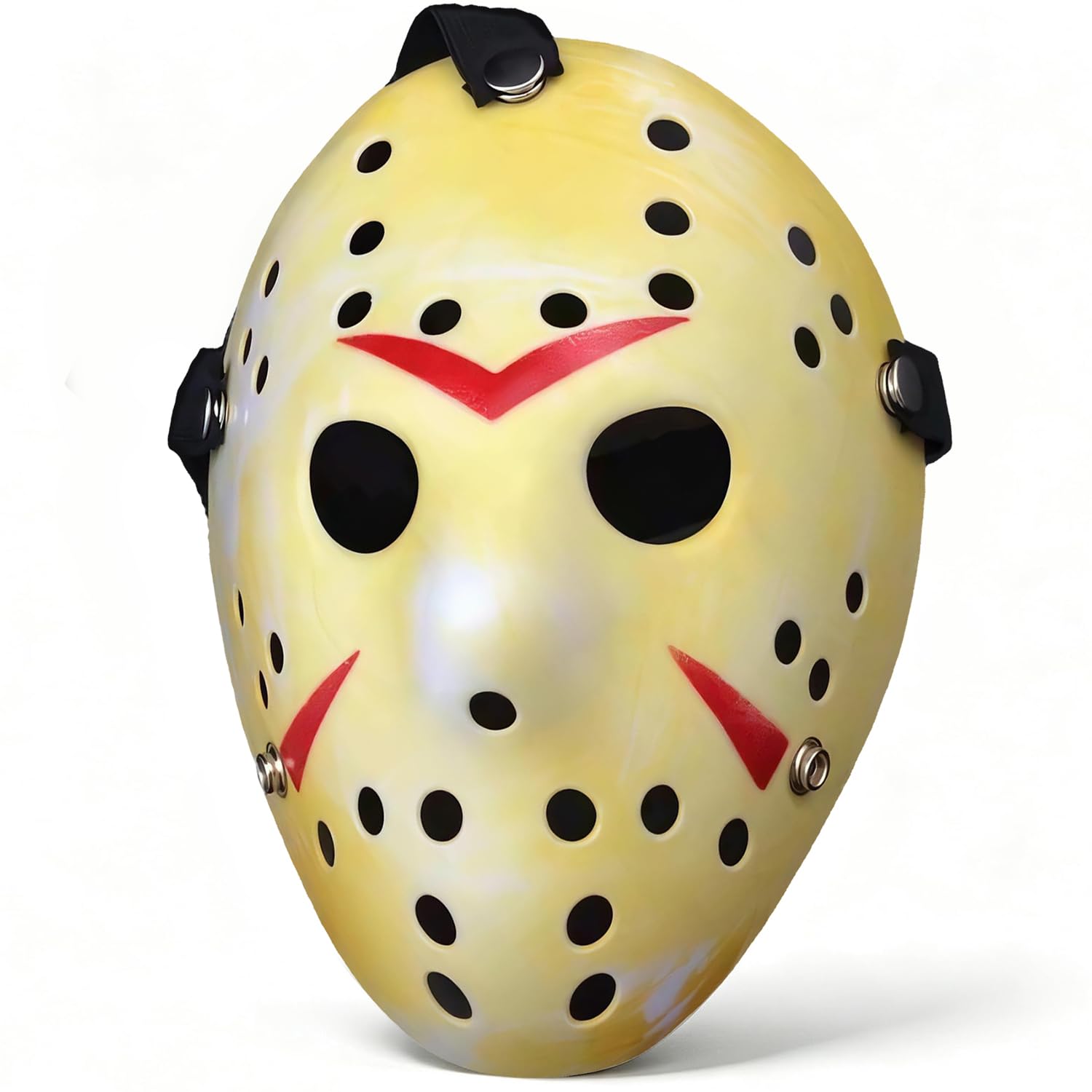 KJoySvquxt Horror Hockey Killer Mask, Halloween Scary Killer Costume Face Mask, Halloween Costume -Yellow