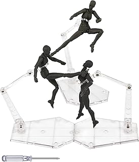 Yocoolfun 3 Pcs Action Figure Stand,Assembly Display Holder Base Doll Model Support Stand Compatible with HG RG SD SHF Gundam 1/144 Toy Clear