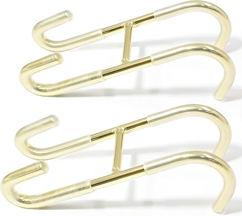 Hitefu 2 ganchos para puerta de ducha, gancho para colgar puertas de vidrio dorado, sin marco, para toallas, bata, trajes de baño, afeitadora,