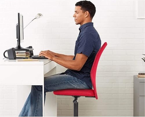 Miniatura 6 de Silla de oficina sin brazos, silla de escritorio de malla, silla ergonómica para computadora con soporte lumbar, sillas ejecutivas giratorias