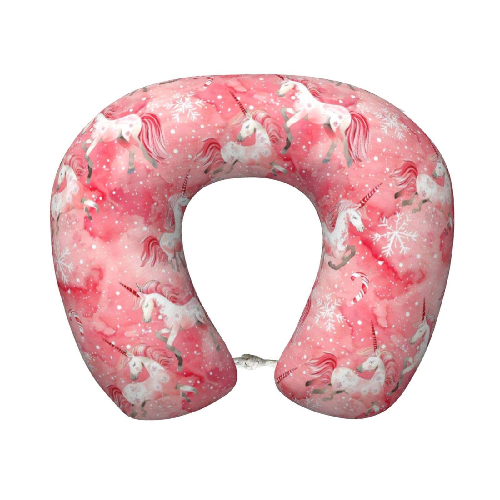 XingFox Christmas Unicorns (7) for Travel Pillow Detachable U Shaped Memory Foam Pillow for Airplanes, Cars, Offices