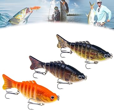 hoehew Robotic Fishing Lure, 3D Swimming Bait for Freshwater & Saltwater, Fishing Gear Attracts Fishing Lures Walleye Trout Bass for Beginners, Amateurs and Professionals