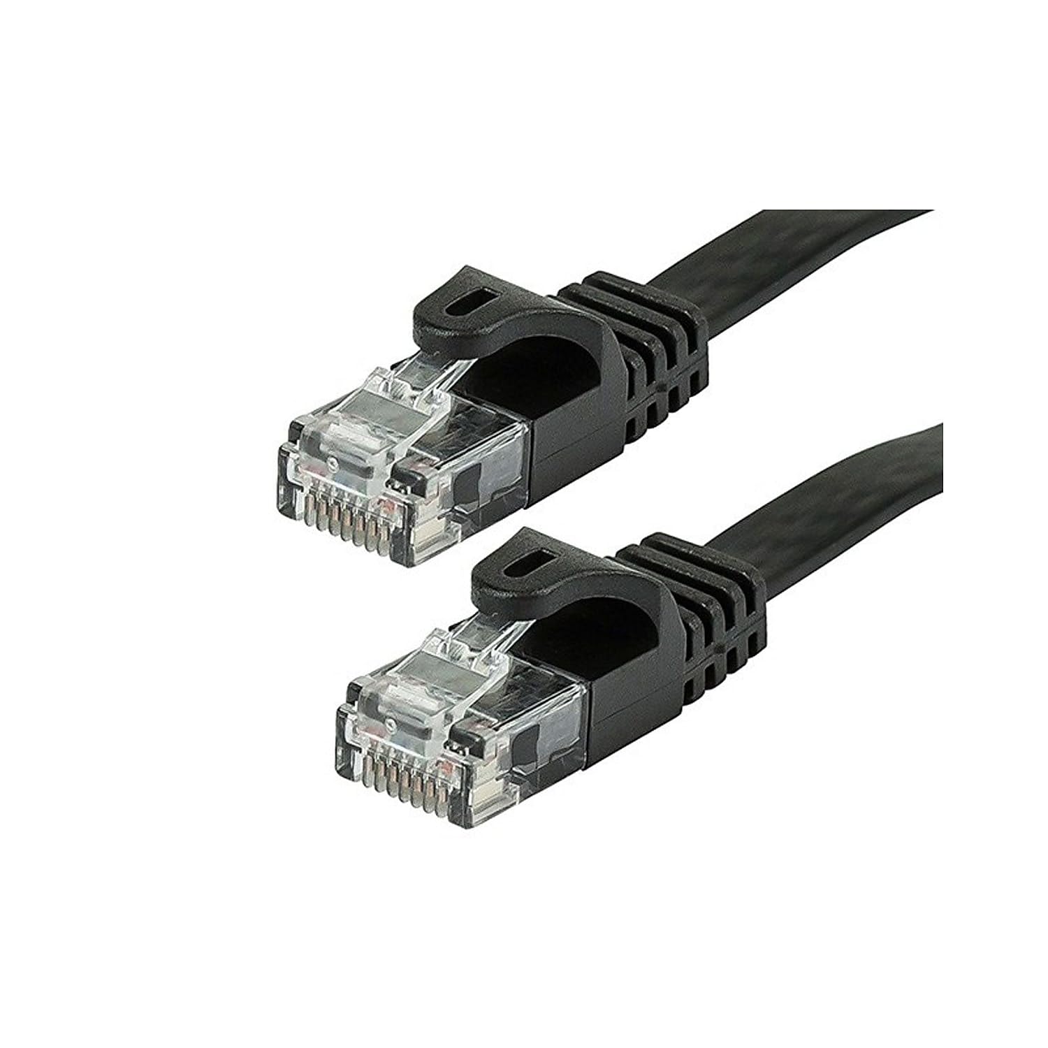 Monoprice 100' 30AWG Cat5e UTP Flat Ethernet Network Cable, Black (109557)