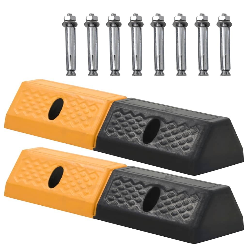 vidaXL 2X Delimitatori di Parcheggio Gomma 49x15x9 cm Accessori Garage Veicoli