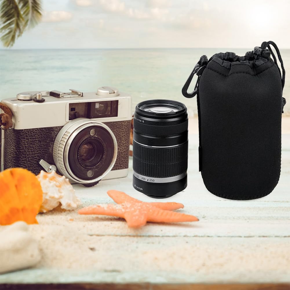 Sacchetti Lenti, Custodia per Obiettivo, Borsa Spessa Imbottita, Porta Obiettivi Fotografici, Custodia Protettiva In Neoprene, M L, 2 Pezzi