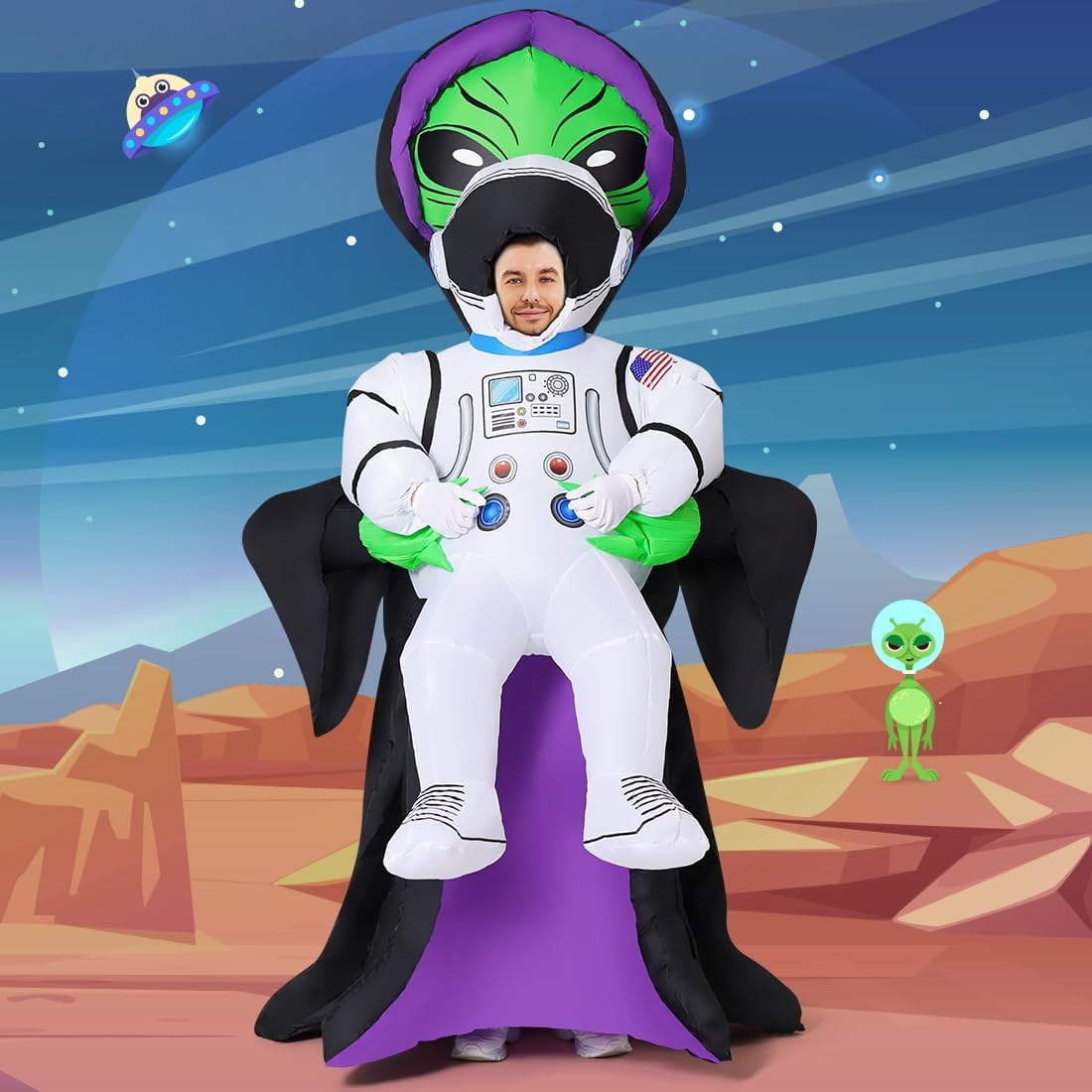 GOOSH Alien Costume Halloween Inflatable Costume for Adults Women Men Blow up for Parade Party Cosplay