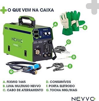 Máquina Inversora De Solda Fixmig1665 Bivolt 160a Mig Com E Sem