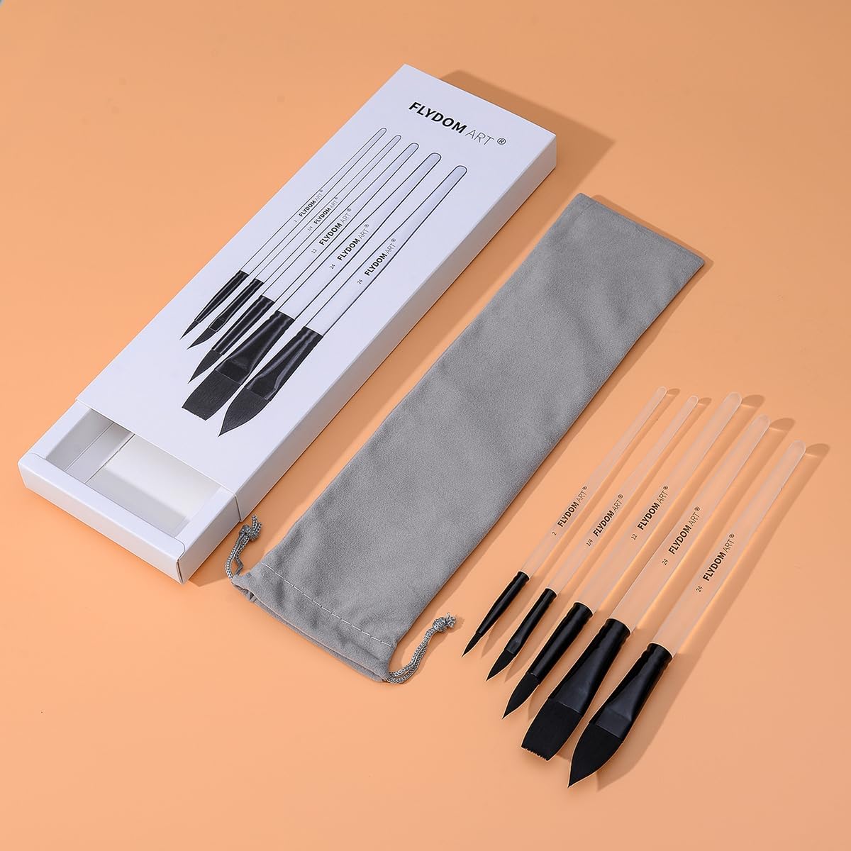 Watercolor Paint Brushes Set,Soft Synthetic Hair Brushes for Watercolor, Acrylic, Gouache, Aquarelle & Oil Painting, 5 Pcs Set