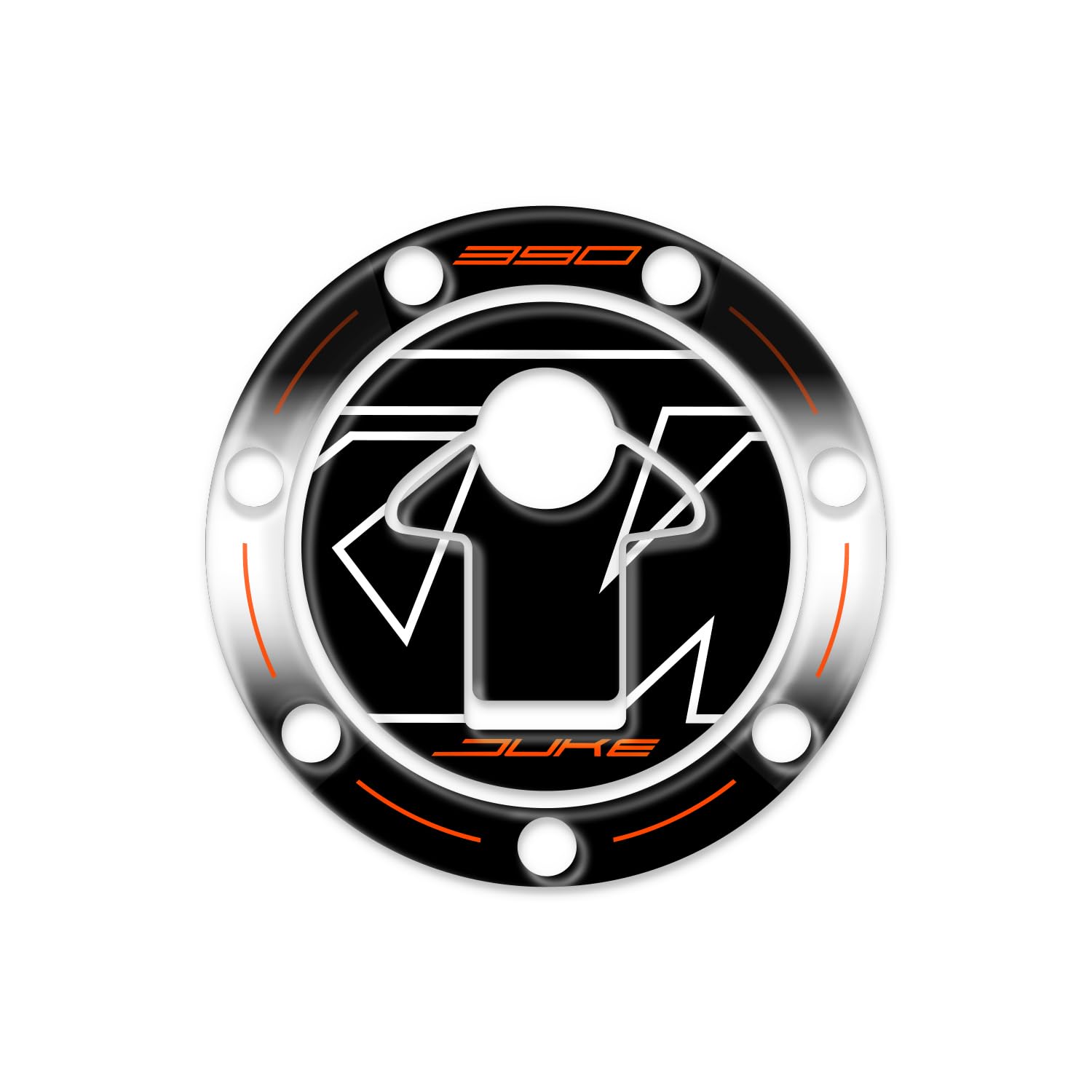 Sticker résine 3D bouchon essence KTM 390 Duke protection anti-rayures blanc