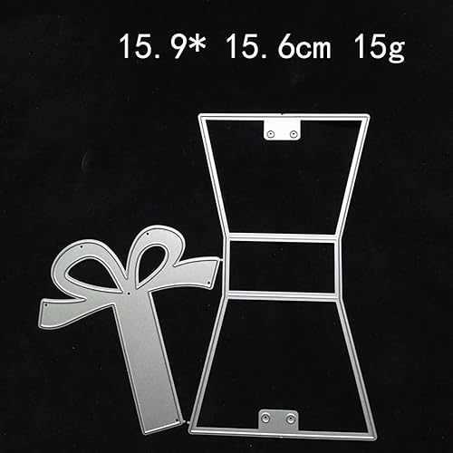 Miniatura 4 de Suds&WH Caja de regalo troquelados de metal, lazo de flores, caja de dulces, troqueles de corte de tarjetas cuadradas, plantillas para álbumes de