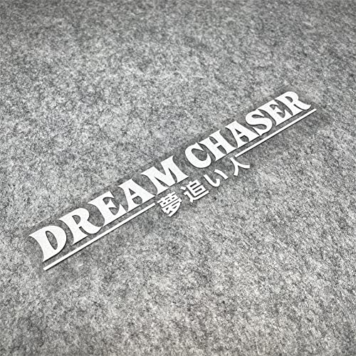 Car Styling Vinyl Decals For Japanese Jdm Dream Chaser Inspirational Auto Front Windshield Window Sticker (55X10Cm, Sliver White) #TOP2
