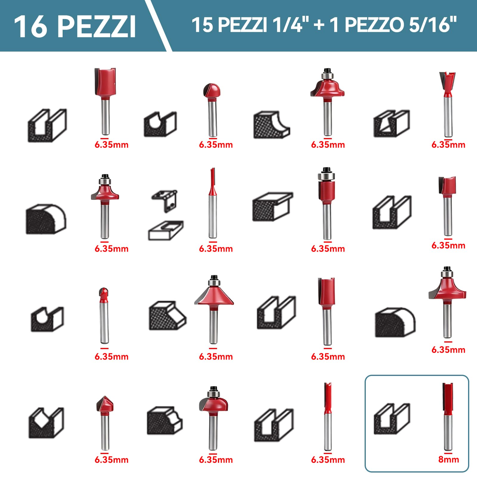 Rifilatore Fresatrice Verticale per Legno Elettrica 800W 6 Velocità Variabili 5000-30000 RPM Mandrino 6,35 mm 8 mm