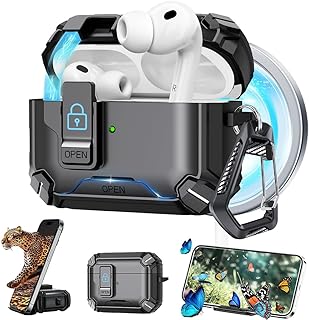 ZORBES® Compatible with Airpods Pro 3, 2 in 1 Magnetic TPU Cover Case Earbud Charging Case Anti-Scratch Cover with Lock, F...