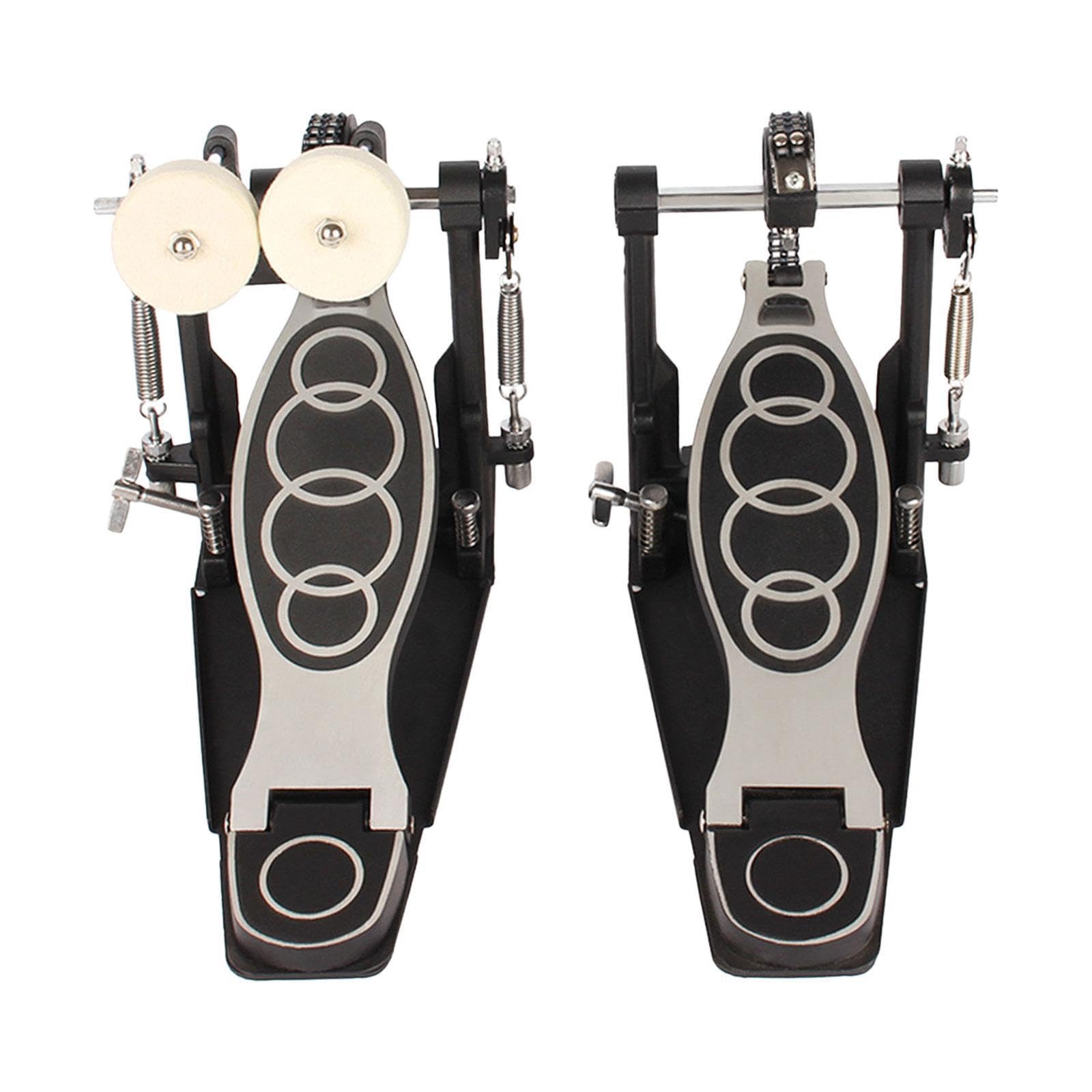 Pedal de bombo doble, eléctrico, de doble cadena, antideslizante, con funciones ajustables, ideal para bateristas. Instrumento de percusión.