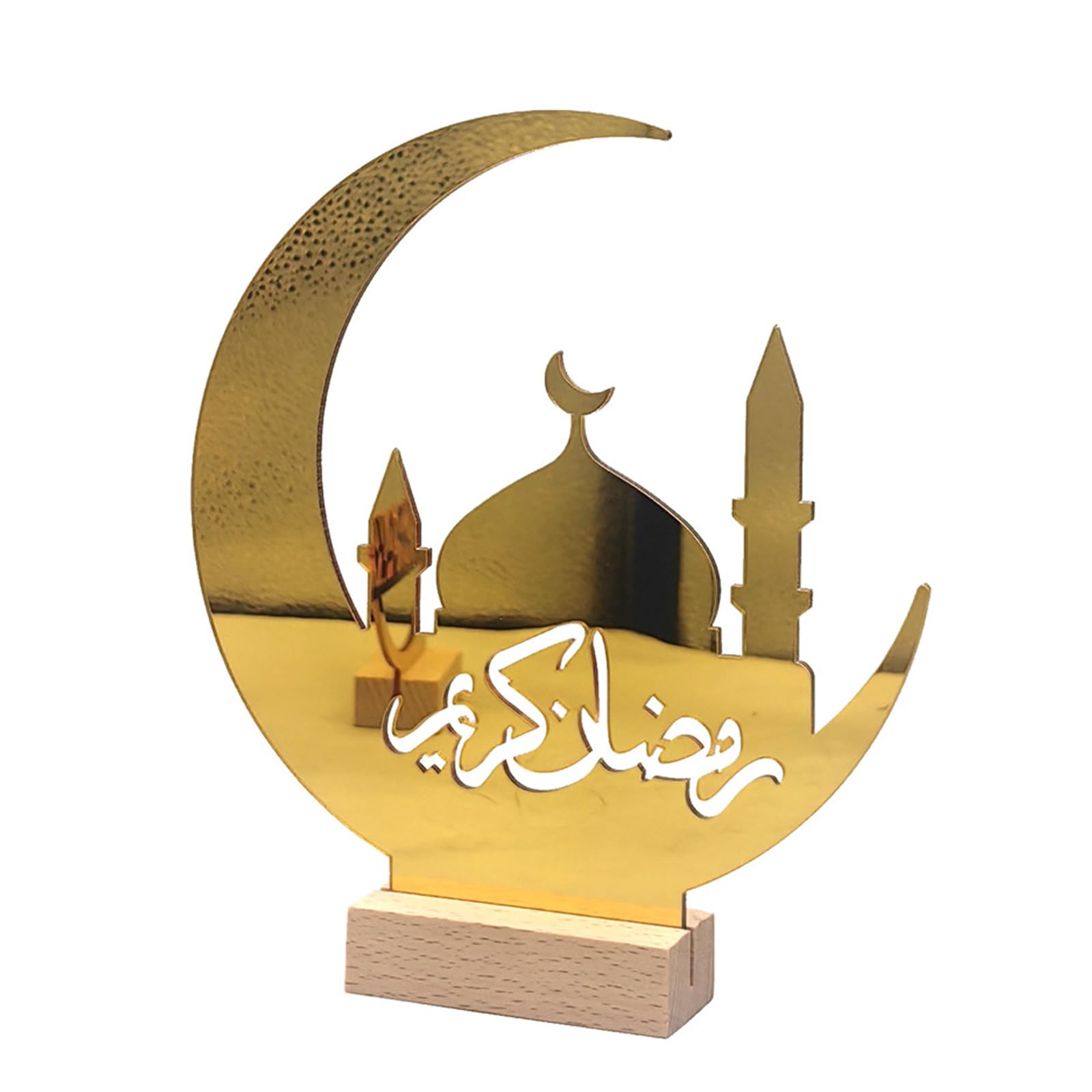 Kalttoy Eid Celebration Tabletop Ornament Acrylic Crescents Decoration for Ramadans and Festival Parties Religious Accessory Eid Mubaraks Ornament