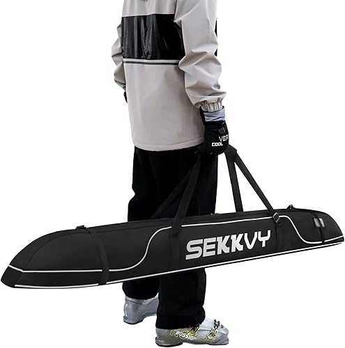 170CM67IN Bolsa de esquí Bolsa de snowboard 600D Impermeable Oxford Bolsa de viaje de esquí Correa de hombro ajustable para esquí, transporte de